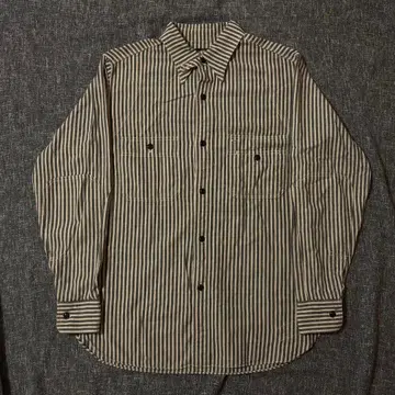 BLACK SIGN 스트라이프 디자인 긴팔 셔츠