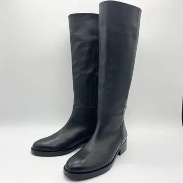 [ 새상품급 ] REMME 레메 롱 부츠 사이드 지퍼 가죽 블랙 23cm