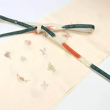 특별 조합 허리띠 오비 장식 천 오렌지 청록색 순수 실크 명품