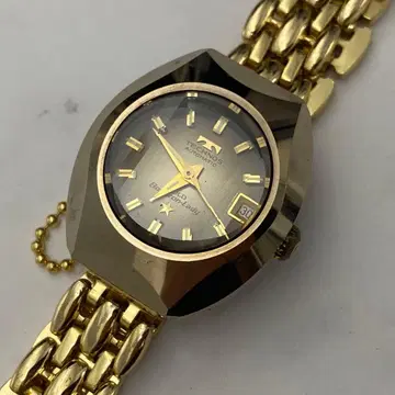 레어 테크노스 자동 와인딩 골드 여성용 데이트 보라존