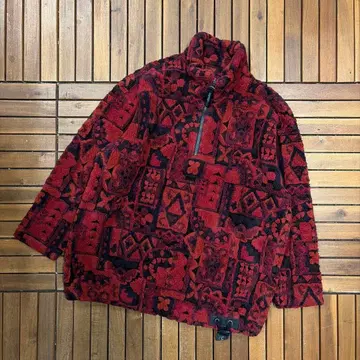 courmayeur 디자인 아트 하프 지퍼 플리스 풀오버