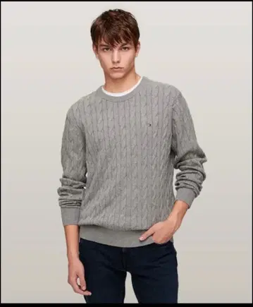 TOMMY HILFIGER 클래식 케이블 크루넥 스웨터