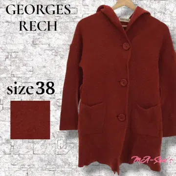 GEORGES RECH 아우터 일본제 울 혼방 후드 부착 코트 M 상당