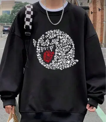 블랙 맨투맨 XXL 사이즈 캐릭터