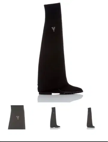 yello 블랙 니트 롱 부츠