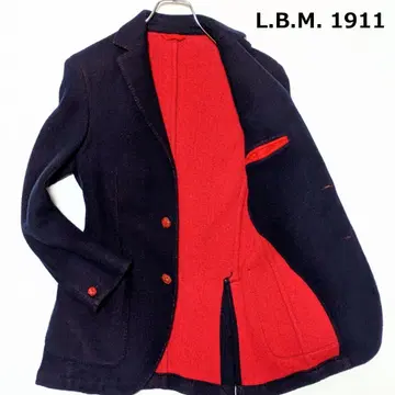 L.B.M.1911 니트 자켓 싸개 버튼 네이비 안감 빨간색 이탈리아제