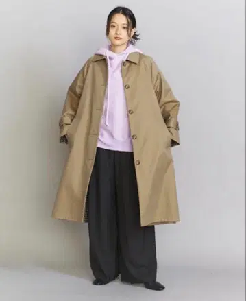 BEAUTY&YOUTH 코튼 샴브레이 리버서블 스텐카라 코트