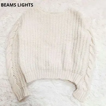 BEAMS LIGHTS 케이블 니트 울 알파카 혼방 M 화이트