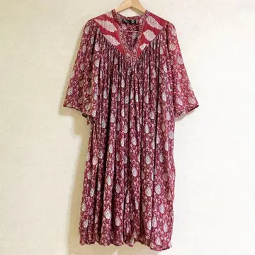 빈티지 인도 면 원피스 70s