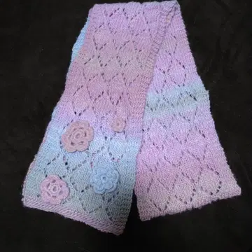 핸드메이드 플라워 모티브 그라데이션 머플러