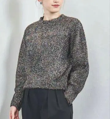 UNITEDARROWS 글리터 라메 크루넥 니트