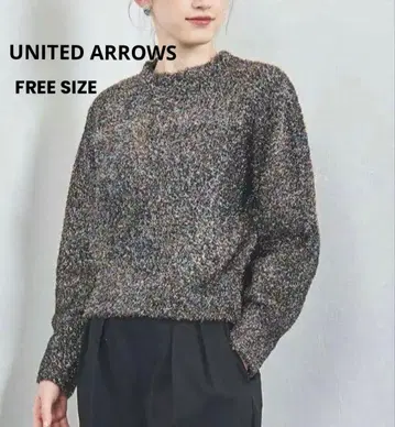 UNITED ARROWS 글리터 라메 크루넥 니트