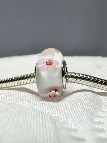 PANDORA 꽃무늬 유리 참