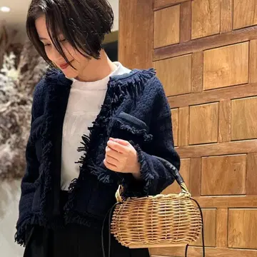 캘런솔로지 트위드 프린지 니트 가디건