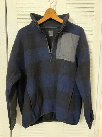 마모트 네이비 블랙 체크 플리스 자켓