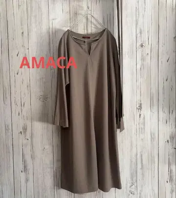 미사용에 가까운 AMACA 아마카 2way 원피스 7부 소매 벨트 포함