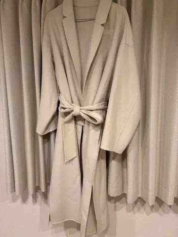 PLST 아이보리 벨트 롱 코트 L