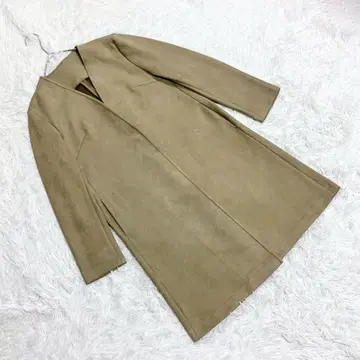 새상품 [인벨나레] (M) 노카라 롱 코트 프론트 오픈 스웨이드 느낌