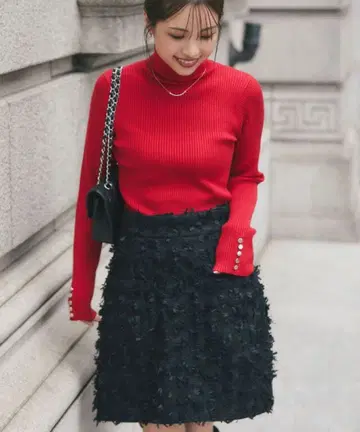 NOSTALGIA 노스탤지어 마셰리 콜라보 리본 트위드 스커트