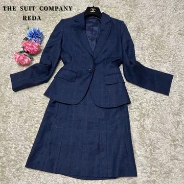 새상품급 수트 컴퍼니 REDA 스커트 수트 네이비 위돈펜 체크