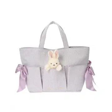 메종 드 플뢰르 토끼와 함께 토트백 라벤더