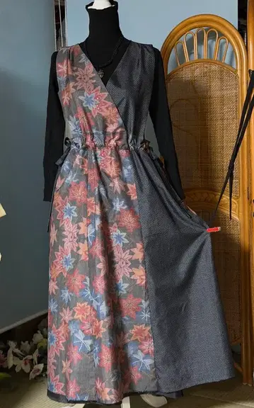 기모노 리메이크 오시마 명주 오버롤 스커트