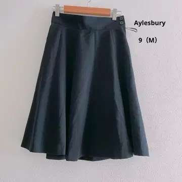 앨리스버리 Aylesbury 블랙 플레어 스커트 9호 M 상당 울
