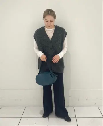 알파카 블렌드 샤기 베스트