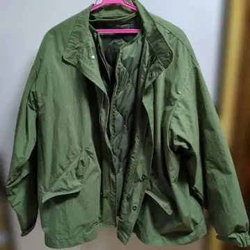 MONO-MART 올리브 그린 모즈 코트 & 퀼팅 라이너