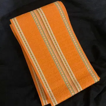 치쿠젠 원조 하카타오리 순수 실크 꽃 사이의 길, 감색 반폭 오비