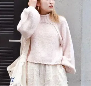 핑크 니트 스웨터