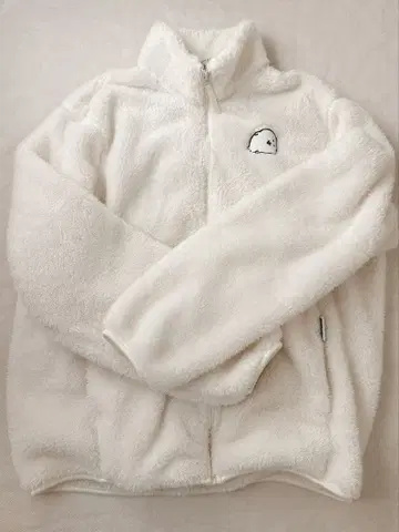 나가노의 곰 콜라보 플리스 자켓 SPAO 한국 화이트 M 사이즈