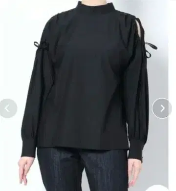 [택 포함 새상품] [러그넘문] 오픈 숄더 긴팔 블라우스 검정 블랙