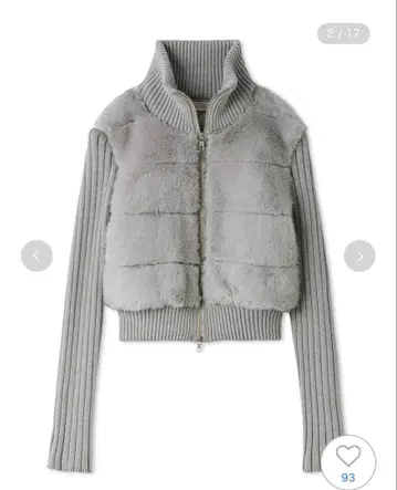 [ SNIDEL ] 퍼 니트 블루종