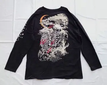 화조풍월 빅 사이즈 5L 티셔츠 자수 벚꽃 해골