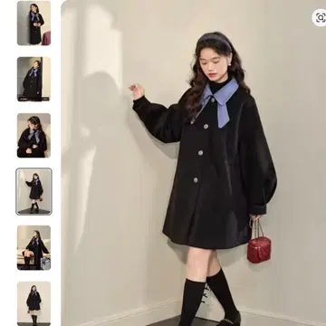 리본 옷깃 코트 인형 컬러 S 사이즈 한국