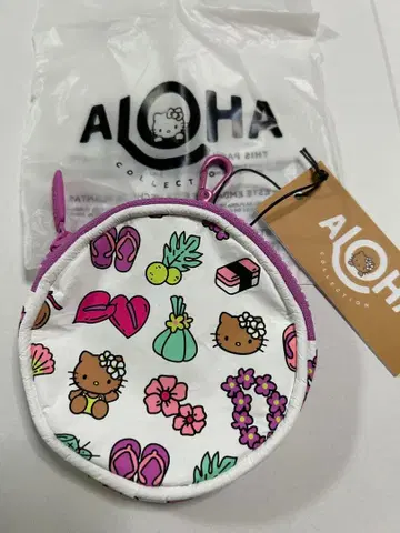 알로하 컬렉션 헬로키티 원형 파우치