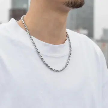 Avalanche 실버 로프 목걸이