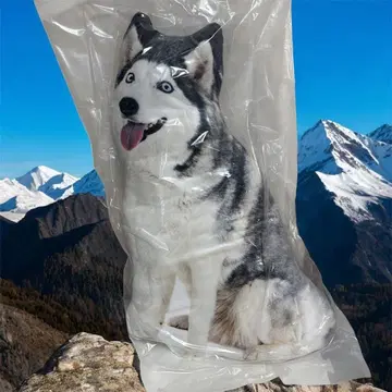 시베리안 허스키 리얼 강아지 쿠션