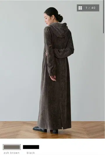 crewre 벨벳 후드 원피스