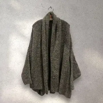 그레이 니트 가디건 코디 가디건 울 드레이프 겉옷 돌먼