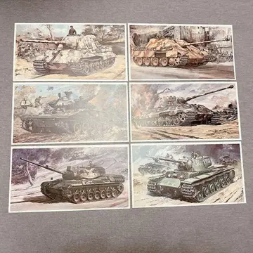 초레어! 타미야 프라모델 아트 6장 묶음 판매 당시 물품 탱크 그림