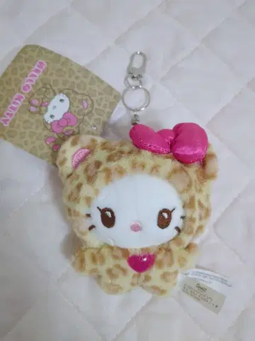 택 포함 새상품 키티 갸루곰 스트랩 키링 표범 무늬