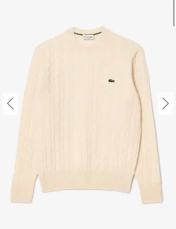 LACOSTE 아이보리 화이트 케이블 니트 스웨터 FR 3