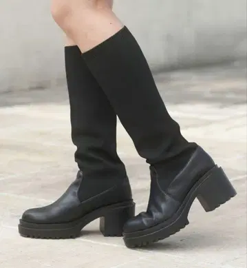 Chico 새상품 삭스 롱 청키 부츠 블랙 M(23.5) 2way