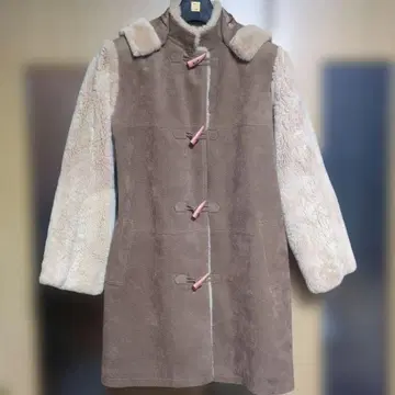 DelMare 브라운 더플 코트 후드 부착