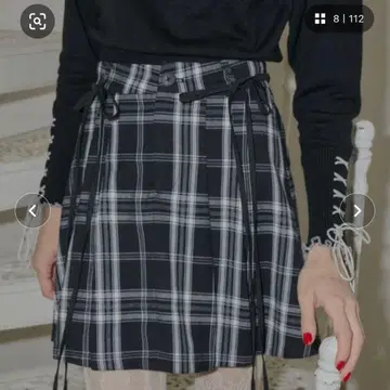 idem 2way 리본 벨트 미니 스커트 체크 무늬