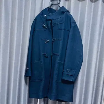 네이비 더플 코트 후드 부착