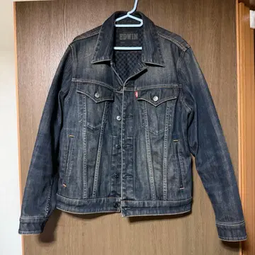 EDWIN 데님 자켓 블랙 히트텍 소재 M 사이즈