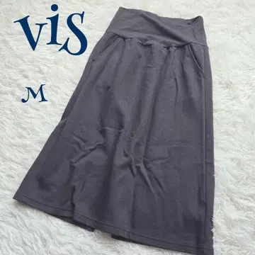 [비스] 신축성 따뜻한 소재 허리밴딩 미디 기장 타이트 A라인 스커트 M